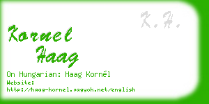 kornel haag business card