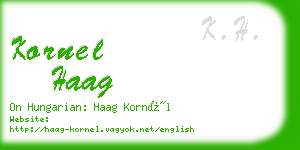 kornel haag business card